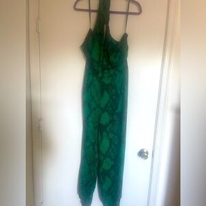 EUC Women’s Green New York & Co. Halter Jumpsuit, Sz.L